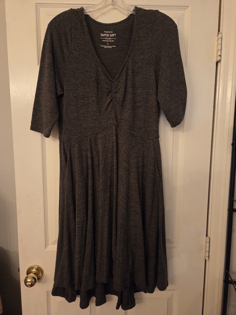torrid Charcoal V-Neck Midi Dress